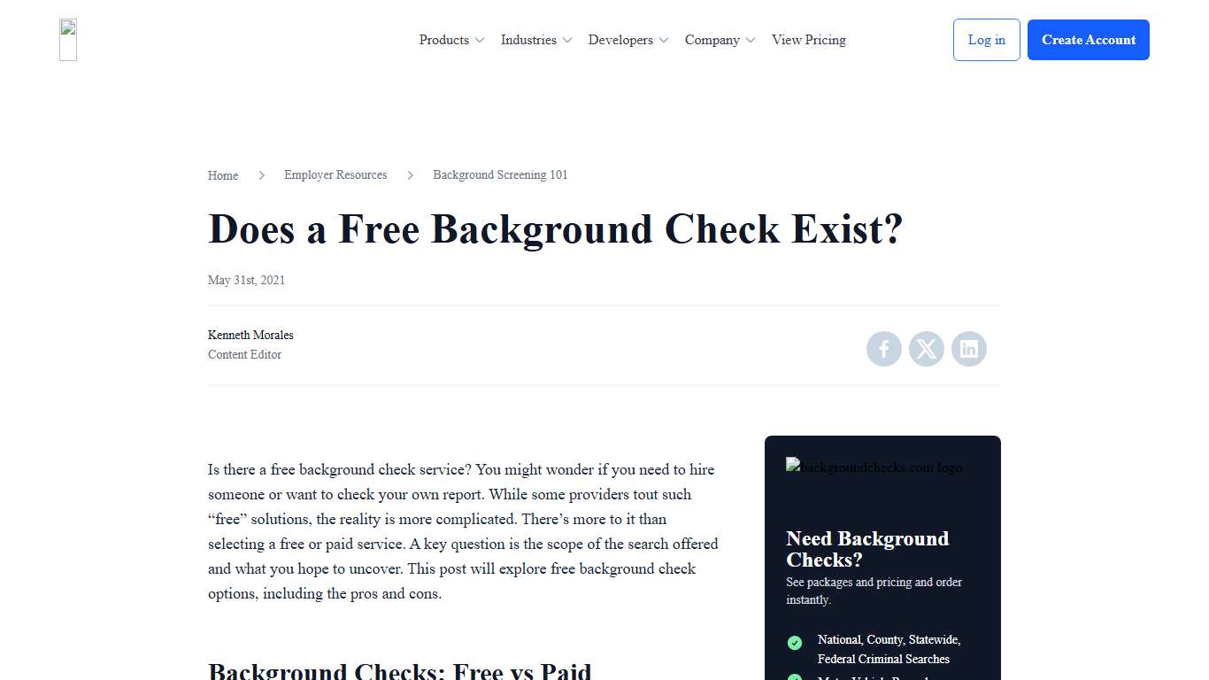 Does a Free Background Check Exist? | BackgroundChecks.com